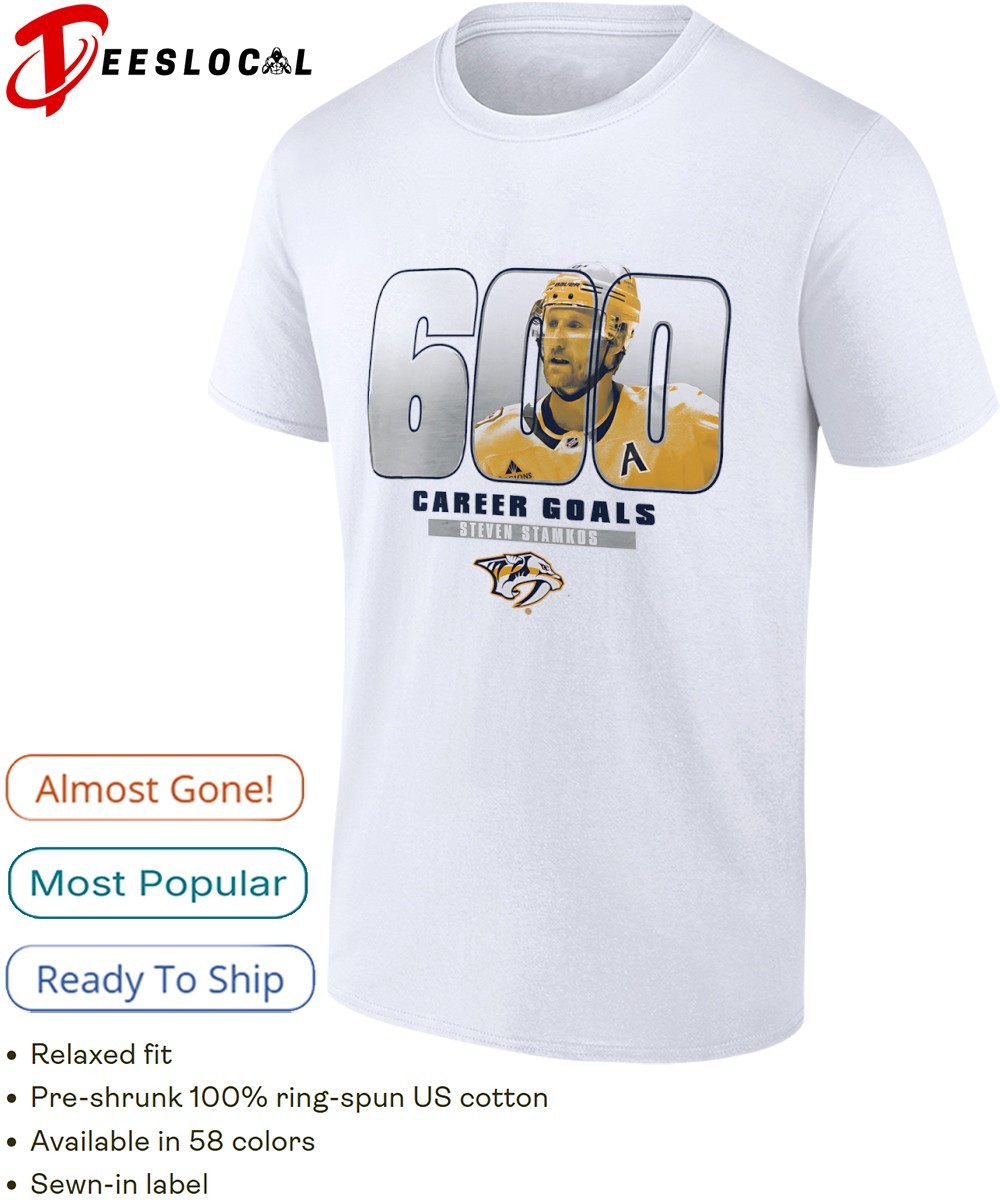 Steven Stamkos 600 career goals Nashville Predators hockey shirt
