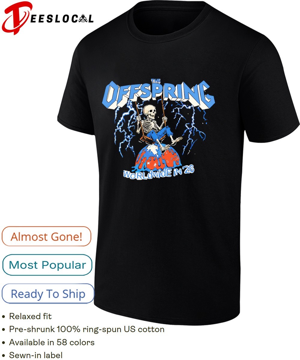 年末セール！Offspring ツアーTシャツ The Offspring Worldwide Tour 2026 Swinging Skeleton shirt, hoodie