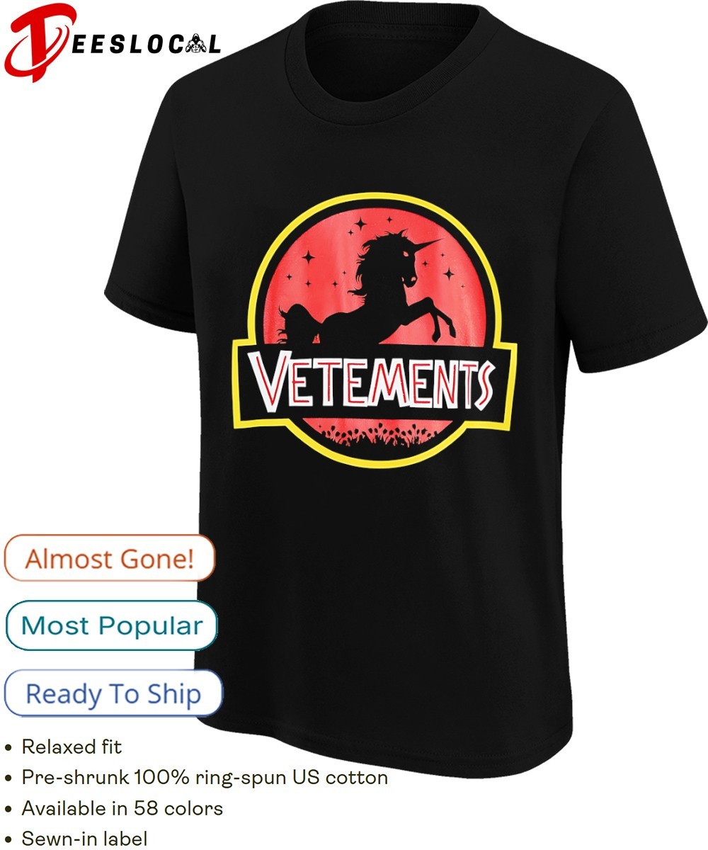 Vetements unicorn style Jurassic Park logo shirt, hoodie, sweater