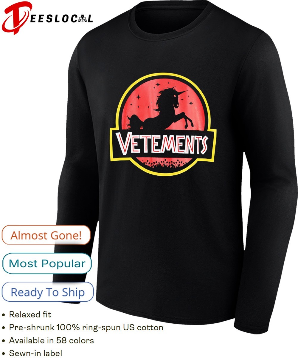 Vetements unicorn style Jurassic Park logo shirt, hoodie, sweater