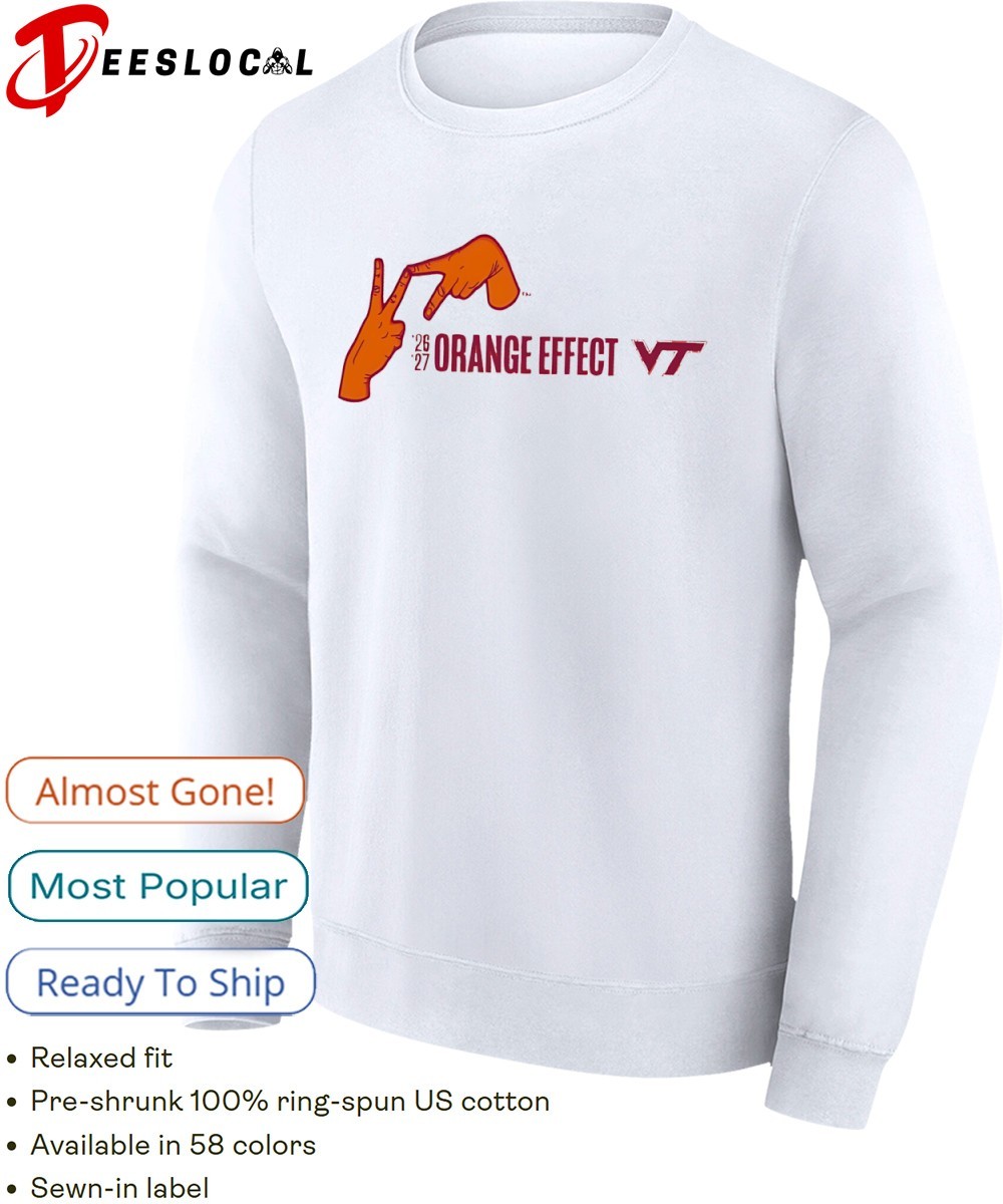 Virginia Tech Hokies 2026 2027 Orange effect hand sign shirt