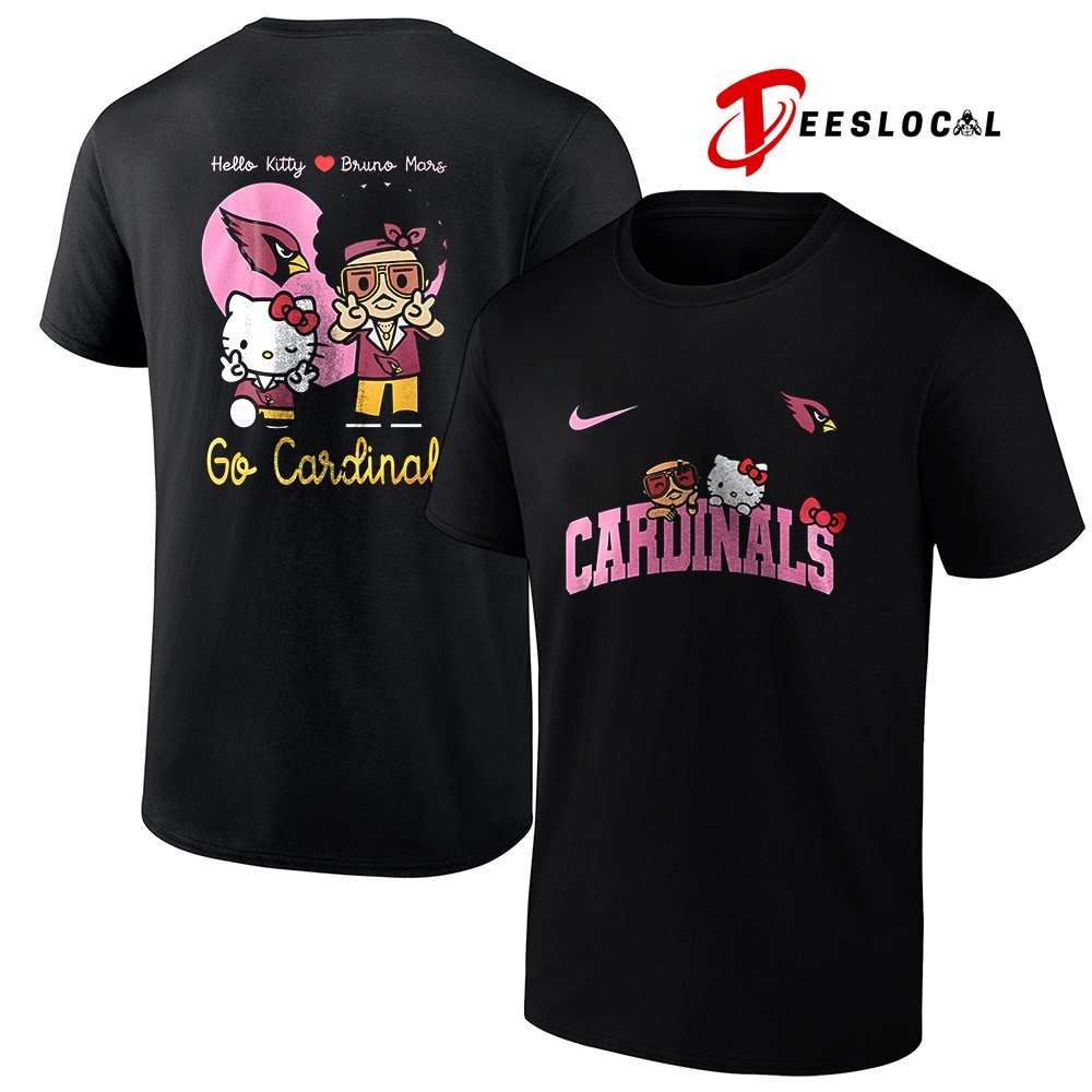 Arizona Cardinals Hello Kitty x Bruno Mars chibi art shirt, hoodie