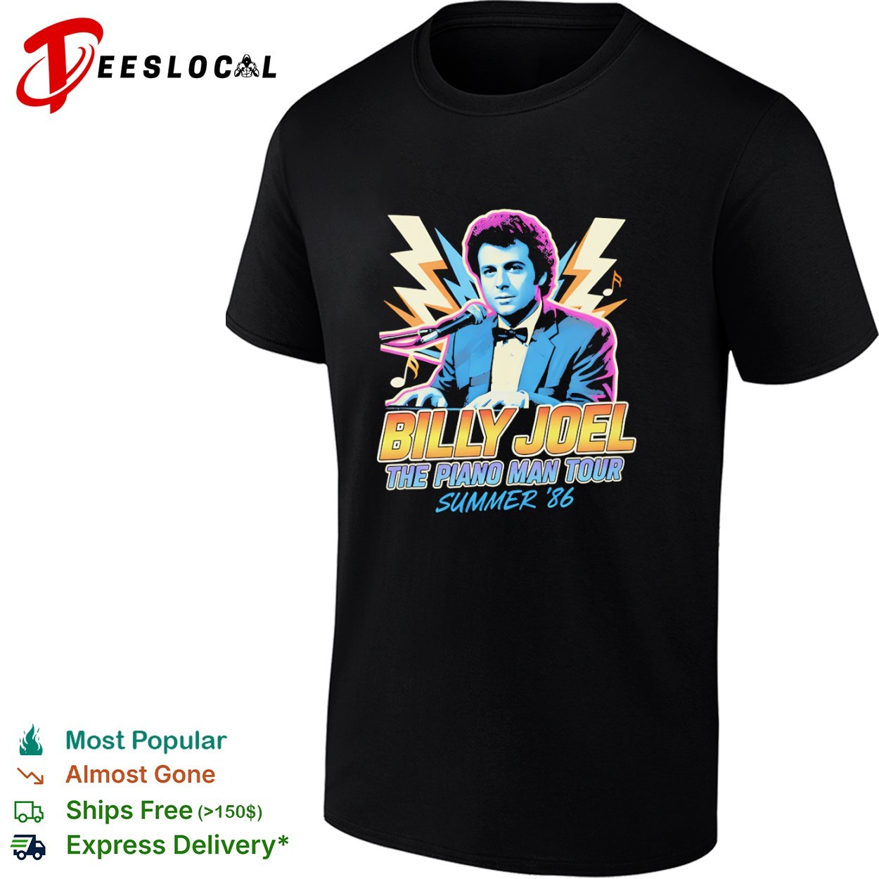 Billy Joel the piano man tour summer 1986 shirt, hoodie, sweater