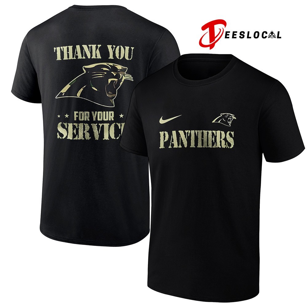 Carolina Panthers 2026 camouflage thank you for service shirt