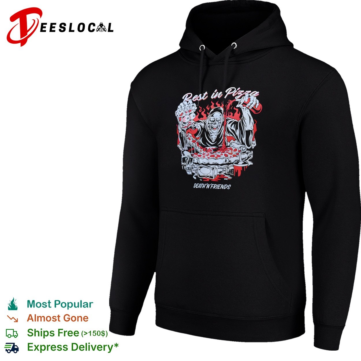 Death 'n' Friends Rest in Pizza vintage shirt, hoodie, sweater