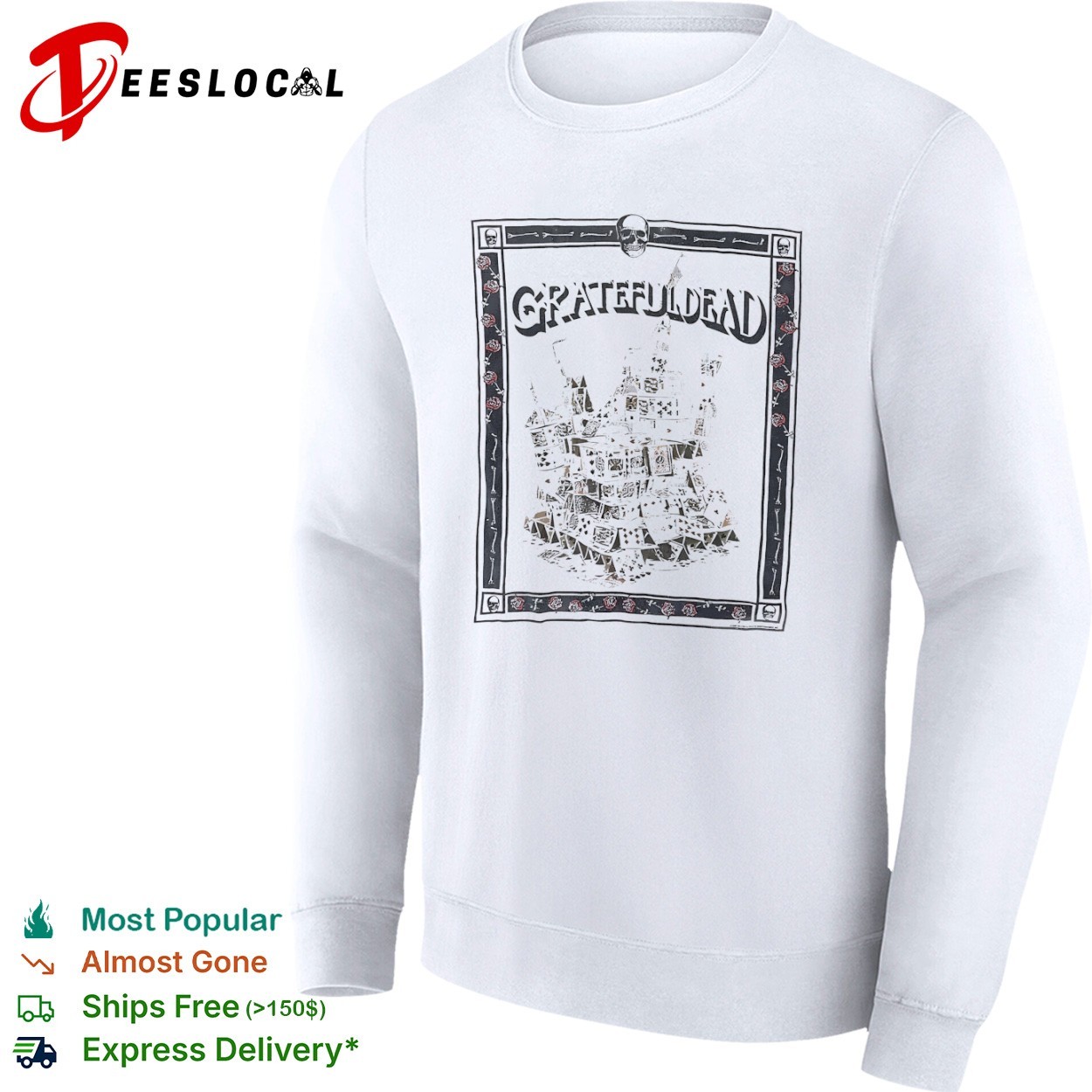 Grateful Dead 1980's Tour House of Cards Concert shirt, hoodie