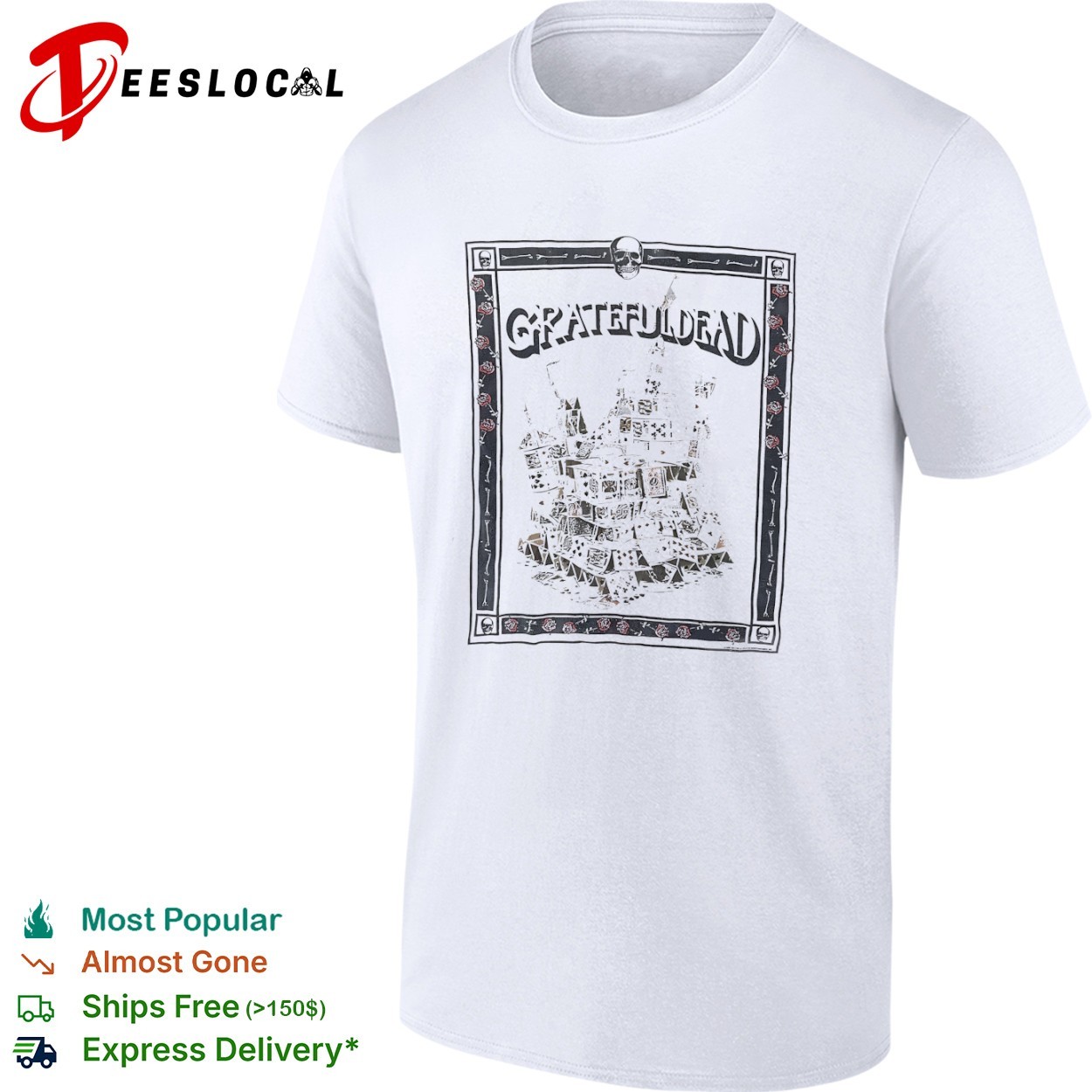 Grateful Dead 1980's Tour House of Cards Concert shirt, hoodie