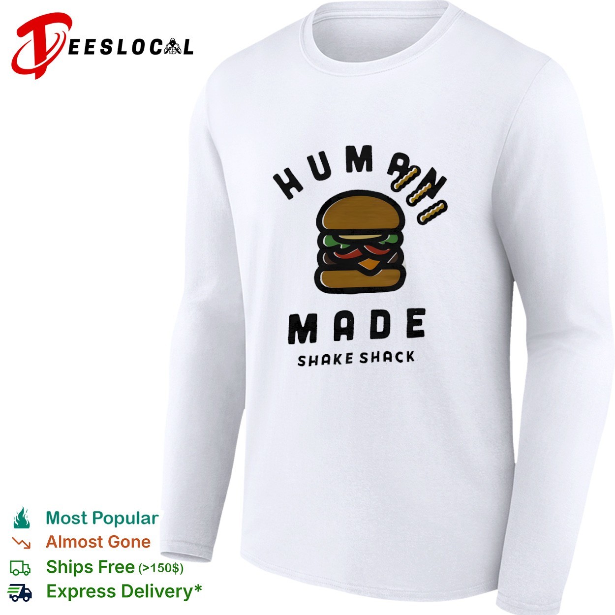 Hamburger human made shake shack shirt, hoodie, sweater, long