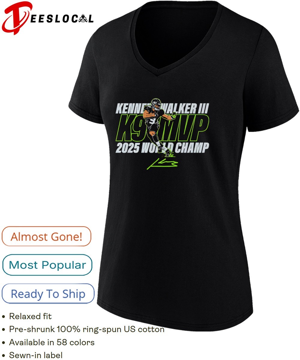 Kenneth Walker III K9 MVP World Cahmp 2025 signature shirt, hoodie