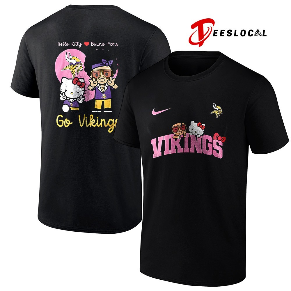 Minnesota Vikings Hello Kitty x Bruno Mars chibi art shirt, hoodie