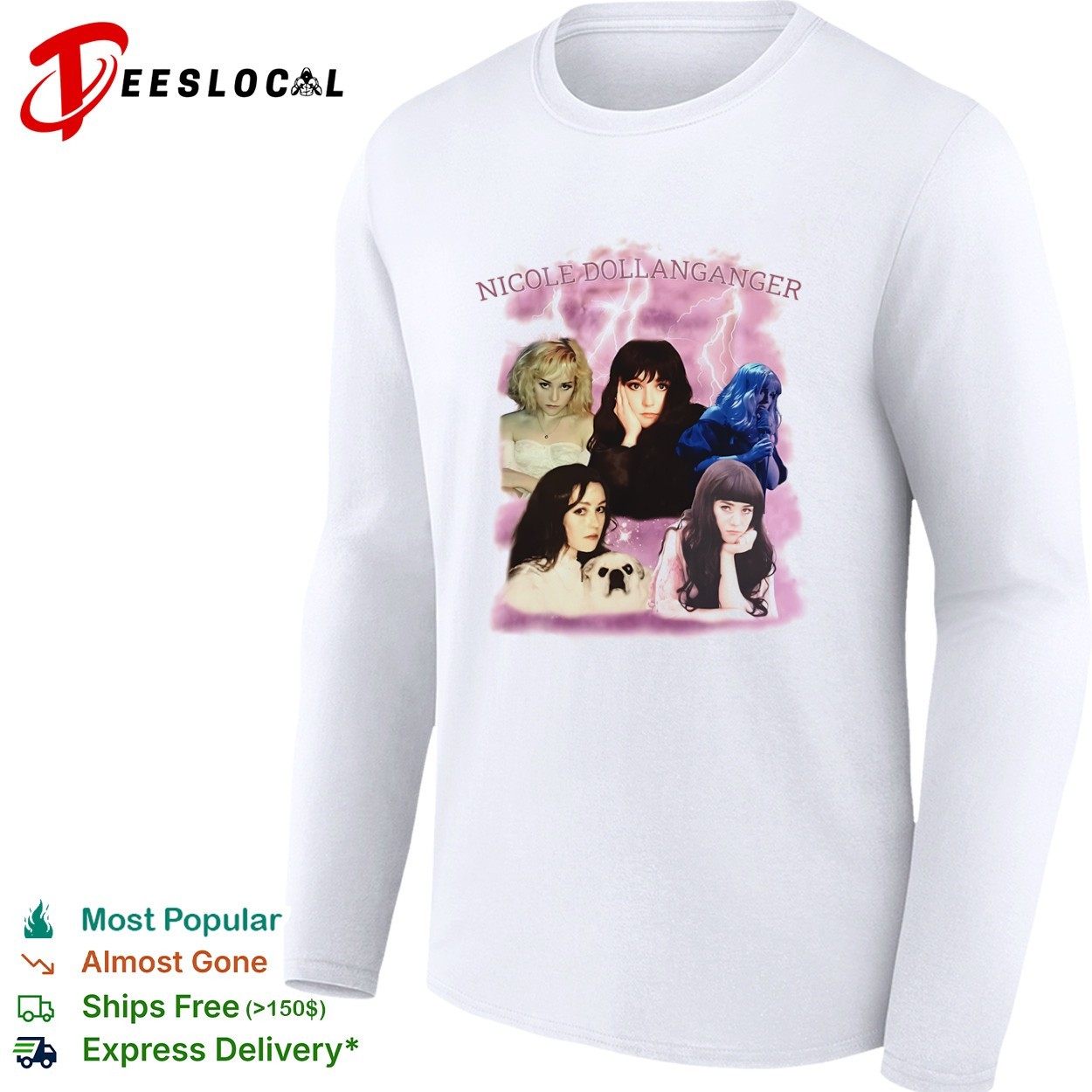 Nicole Dollanganger pink lightning graphic shirt, hoodie, sweater