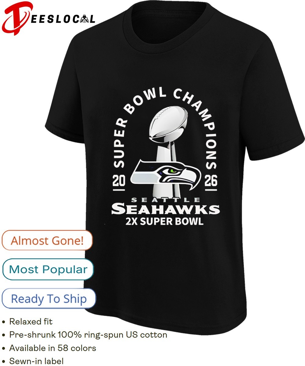 Seattle Seahawks 2x Super Bowl LX Champions 2026 NFL troyphy