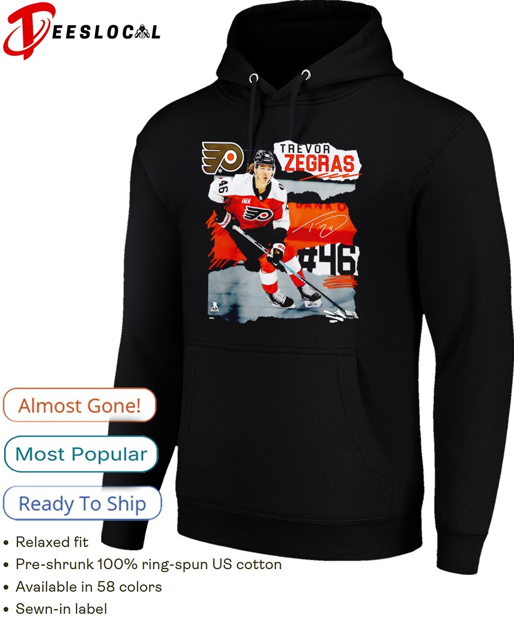 Trevor Zegras 46 Philadelphia Flyers hockey signature shirt