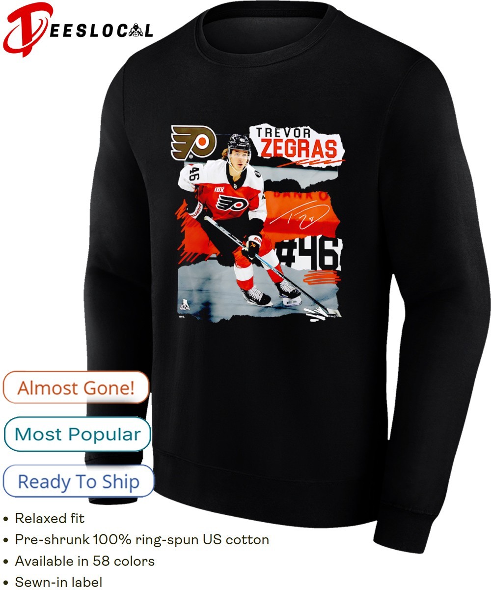Trevor Zegras 46 Philadelphia Flyers hockey signature shirt