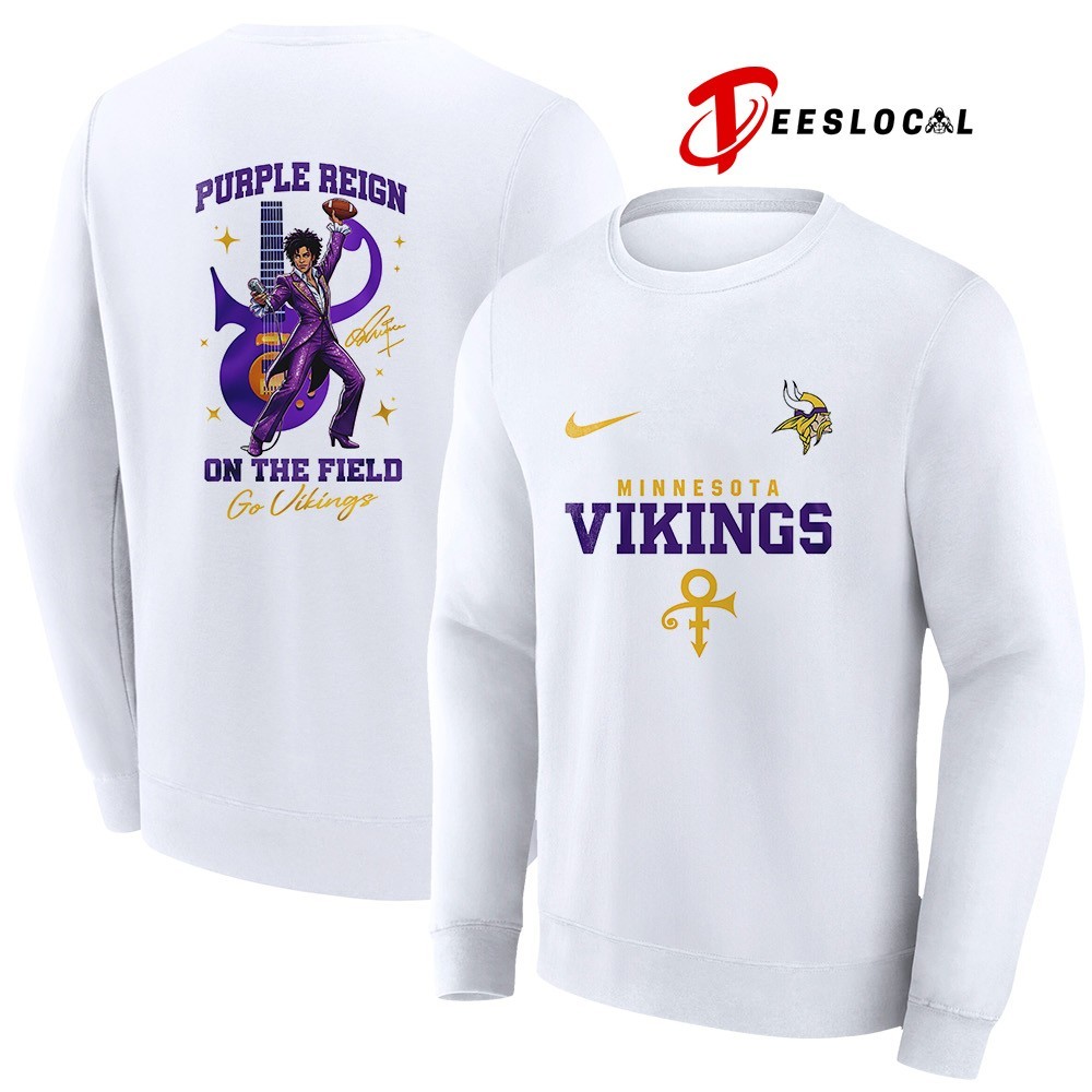 Minnesota Vikings x Prince purple reign on the field art signature