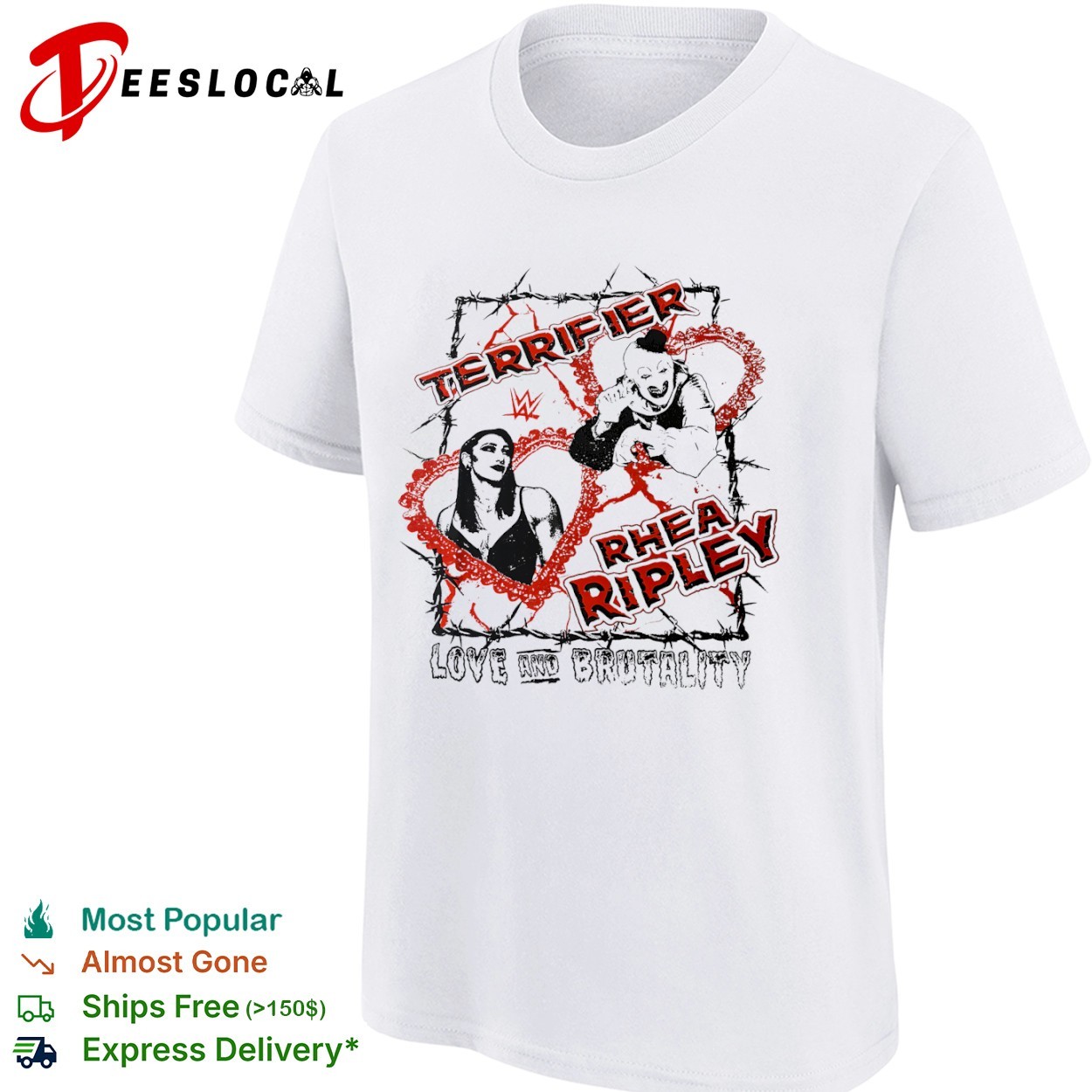 Terrifier x Rhea Ripley love and brutality shirt, hoodie, sweater